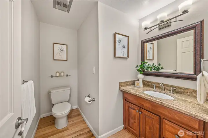 Powder room on main floor.