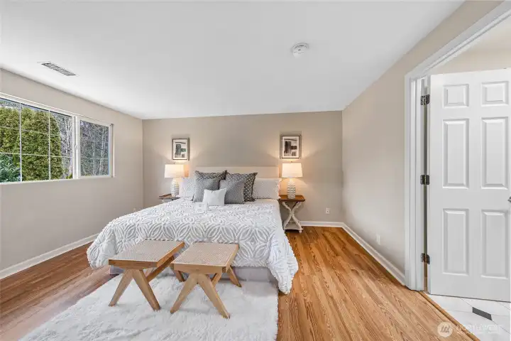 Primary bedroom on upper level.