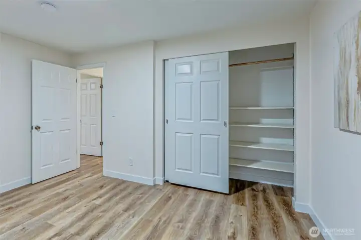 Built ins in this 3rd bedroom closet.
