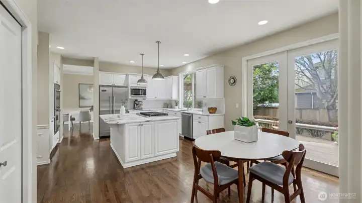 Casual eating area with French doors to back deck.