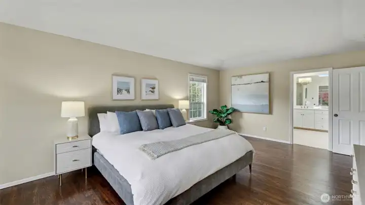 Primary suite leads to a feature-rich ensuite.