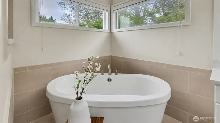 Maax soaking tub for those relaxing baths.