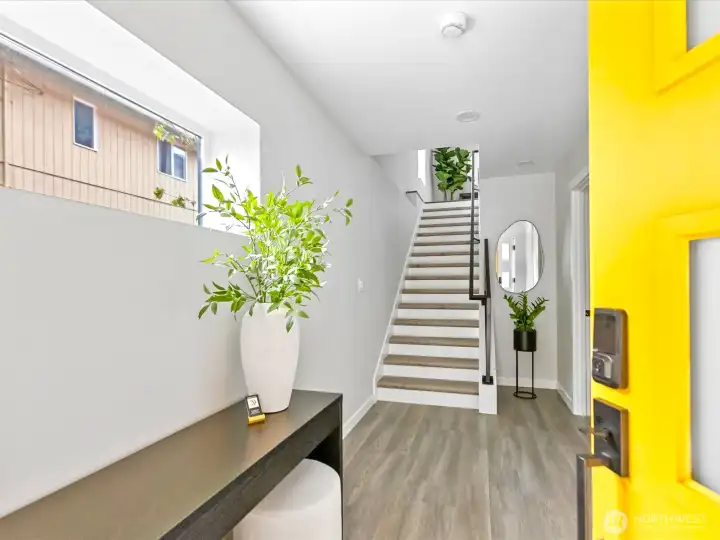 Front entrance lead to upper