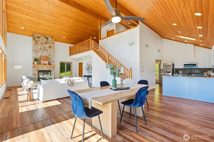 Flow between kitchen, dining, and living feels completely seamless.