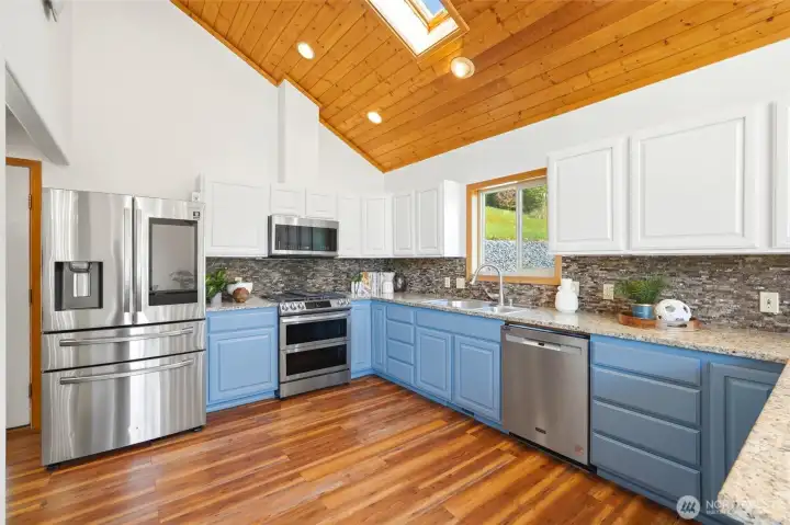 Freshly painted cabinets bring a clean, modern refresh.