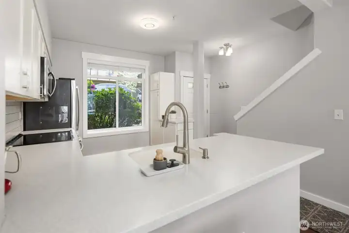 Spacious updated kitchen.