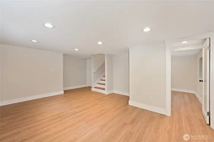 Staircase directly opens to family room Staircase directly opens to family room