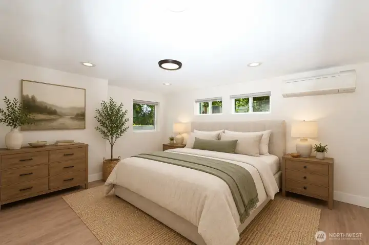 Lower Level Primary Bedroom - Virtually Staged Lower Level Primary Bedroom - Virtually Staged
