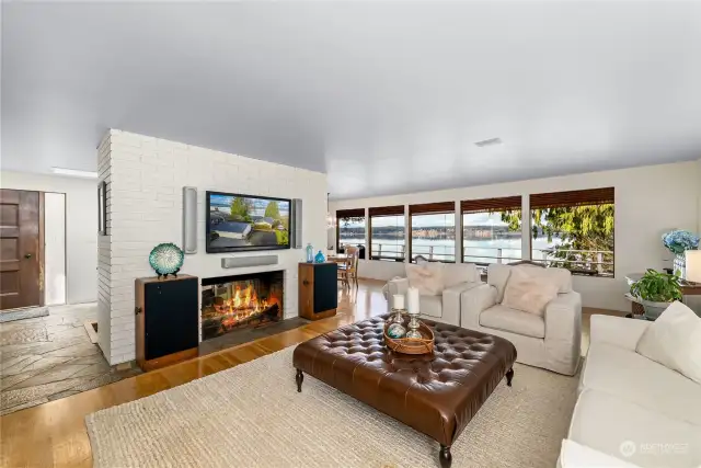 So many views & so many rooms in this charming mid-century modern home - but this one takes the cake! Cool fireplace too!
