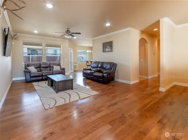 A view from the Entry. Note the beautiful hardwood flooring!