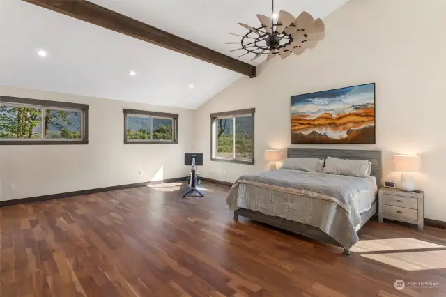 Huge master suite with vaulted ceilings, amazing views, walk in closet and luxury master bath!