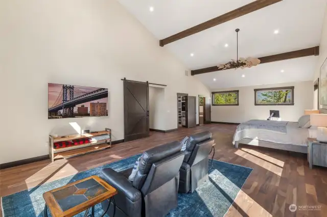 Open beams, custom windows and lots of natural light.