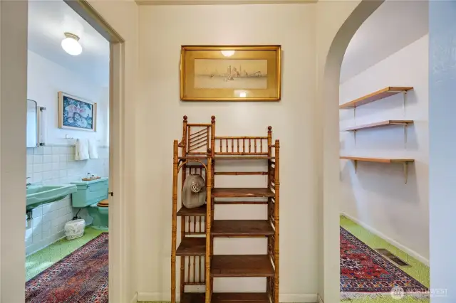 Bathroom on the left and laundry on the right