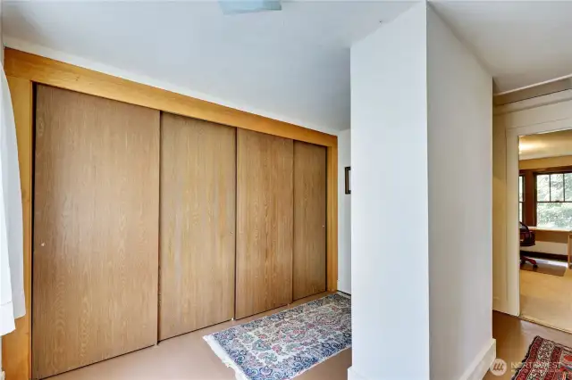 Plenty of storage in this upstairs area. Could be a big walk in closet or exercise room.