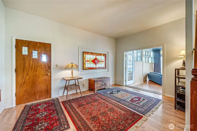 Entry to the home and the sunroom.