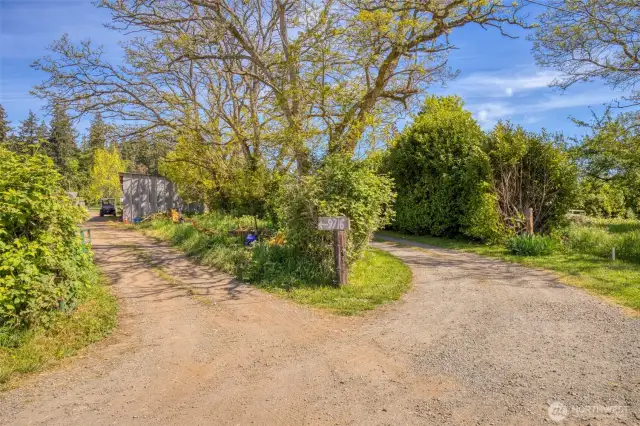 Entry to the property from the southeast corner