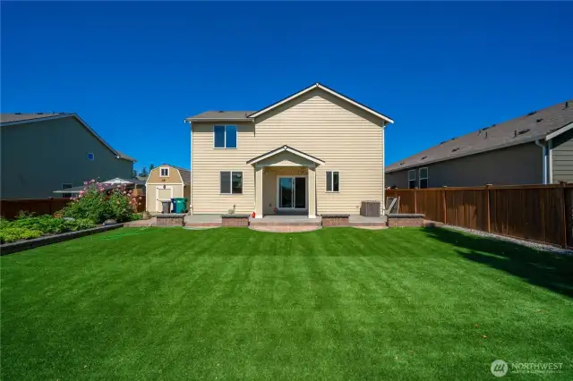 Flat backyard.