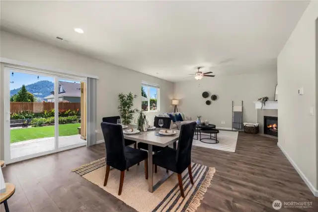 Luxury vinyl plank throughout the main floor.