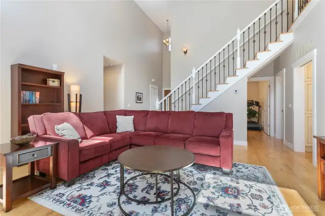 ultra tall ceilings create the great room