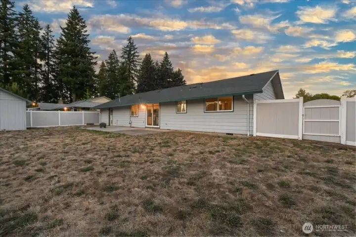 Spacious, Fenced Backyard