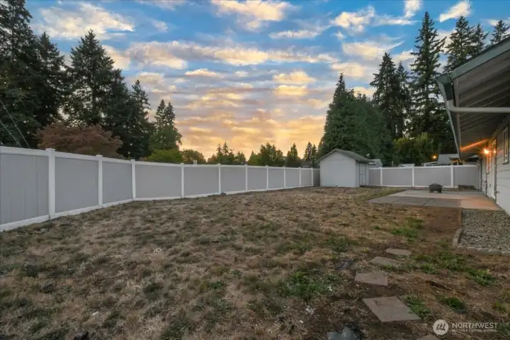 Spacious, Fenced Backyard