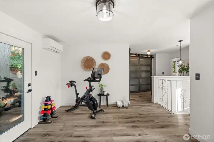 Loft with access to deck