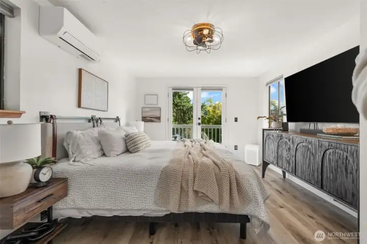 Primary Bedroom with views and deck access
