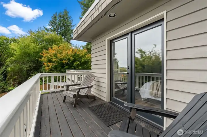 Deck off primary. Connects to main deck with views of Gig Harbor