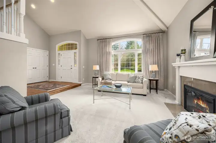 Oversized windows fill the home with natural light