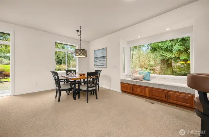 Window seat made for morning coffee and nature views