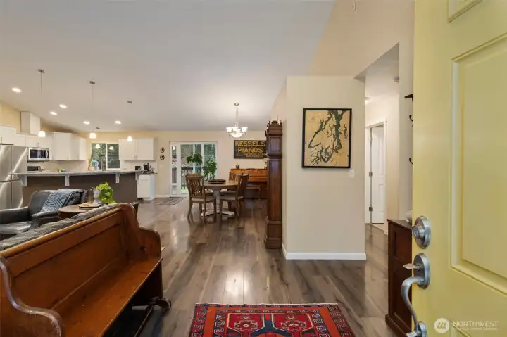 Wide open spaces and vaulted ceilings.