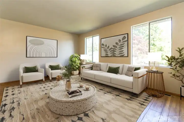 Open living room. Virtually staged. Open living room. Virtually staged.