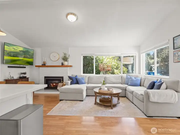 Large vinyl windows to let in lots of light and new blinds when you want privacy.