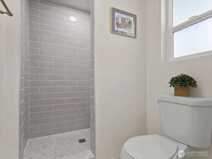 View of the private toilet/shower space.