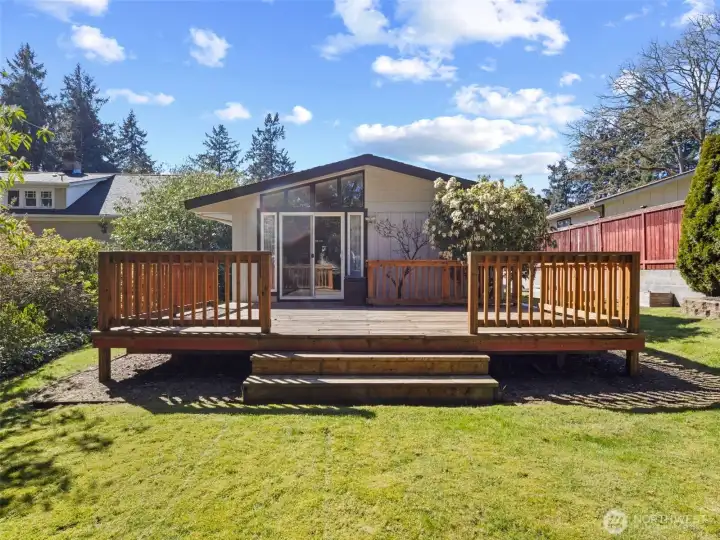 Large deck to enjoy off the primary bedroom.