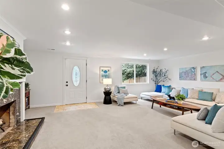 Lower level rec room, has access to backyard