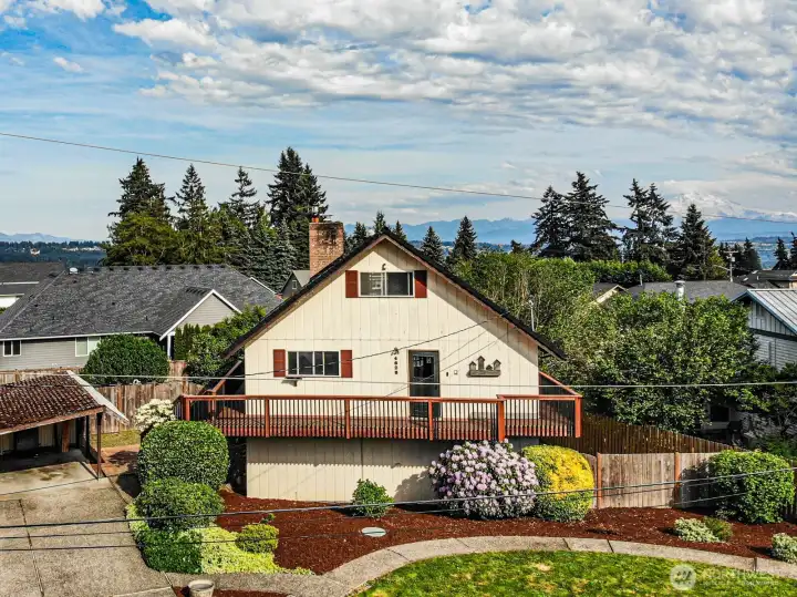 A Frame Home with views of Mount Rainier and range
