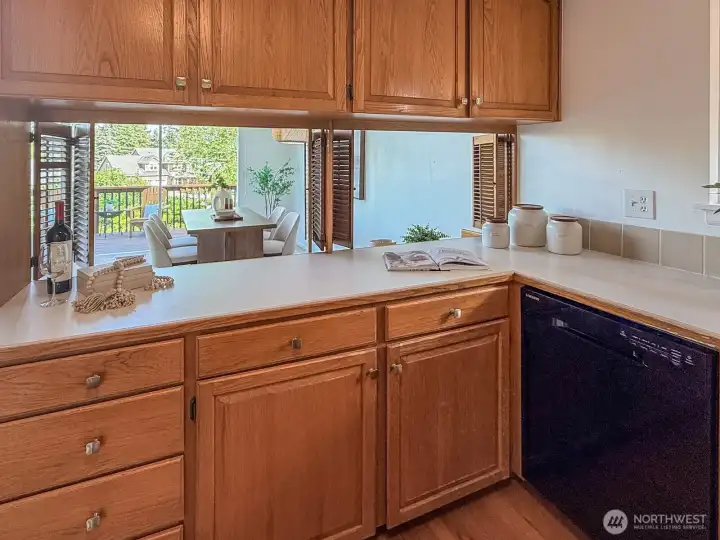 Kitchen pass through window