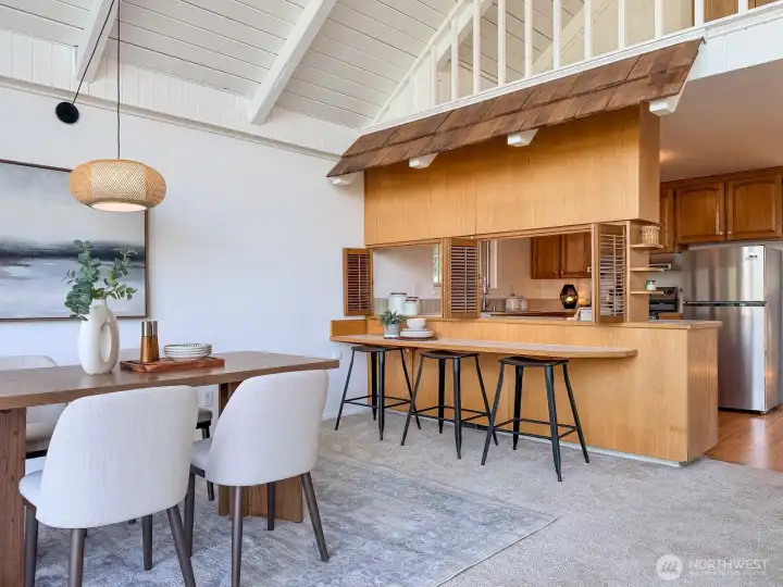 Dining room with easy access to kitchen