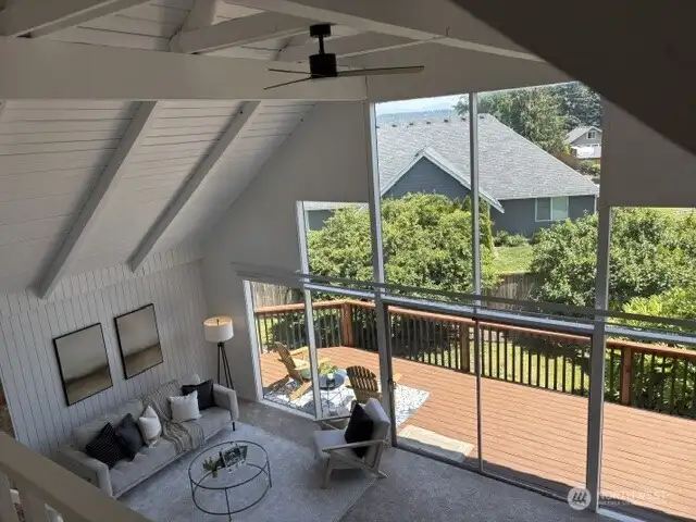 View from the loft area looking out on the mountains.