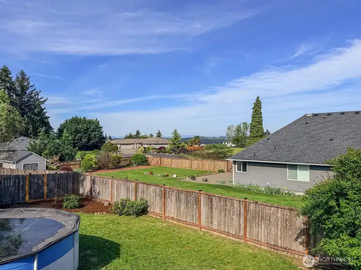 Large backyard with pool