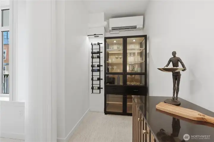 Perfect alcove area for a beautiful glass cabinet storage & wine rack. Perfect alcove area for a beautiful glass cabinet storage & wine rack.