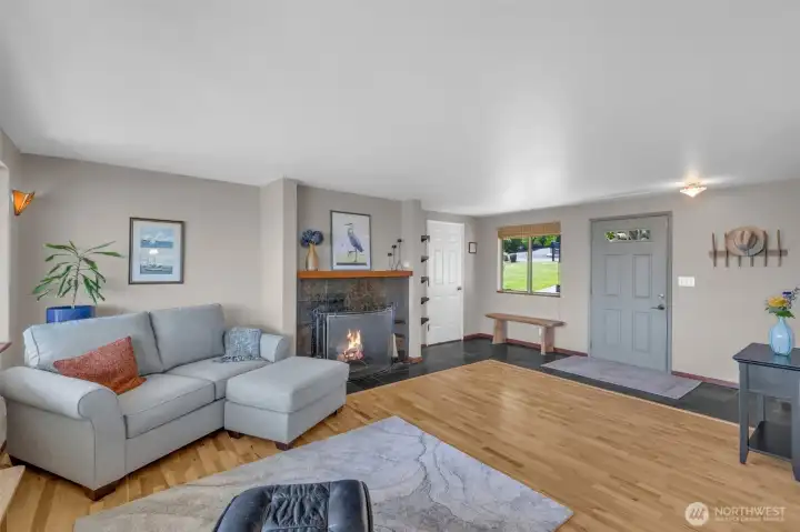 Oak hardwood floors add timeless character.