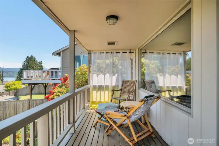 Entertain outdoors while taking in the scenery.