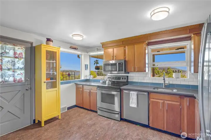 Enjoy lake views while preparing your favorite meals.
