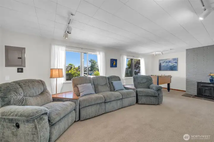 Spacious family room with direct patio access.