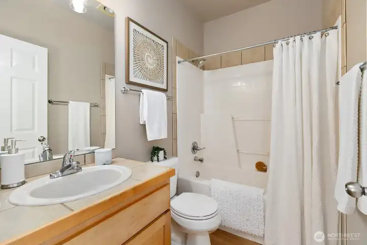 The second bath on the upper level