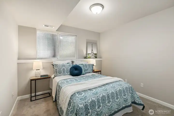 The lower level has another generous bedroom