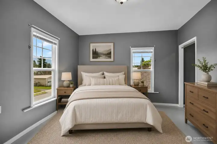Primary Bedroom Virtually staged
