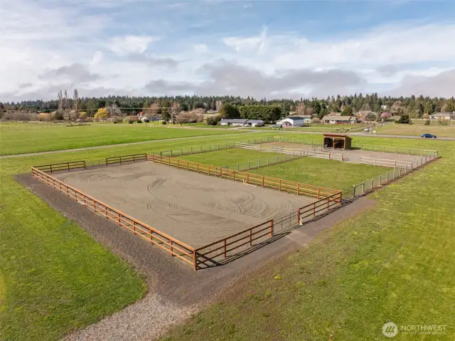 Outdoor riding arena and paddock